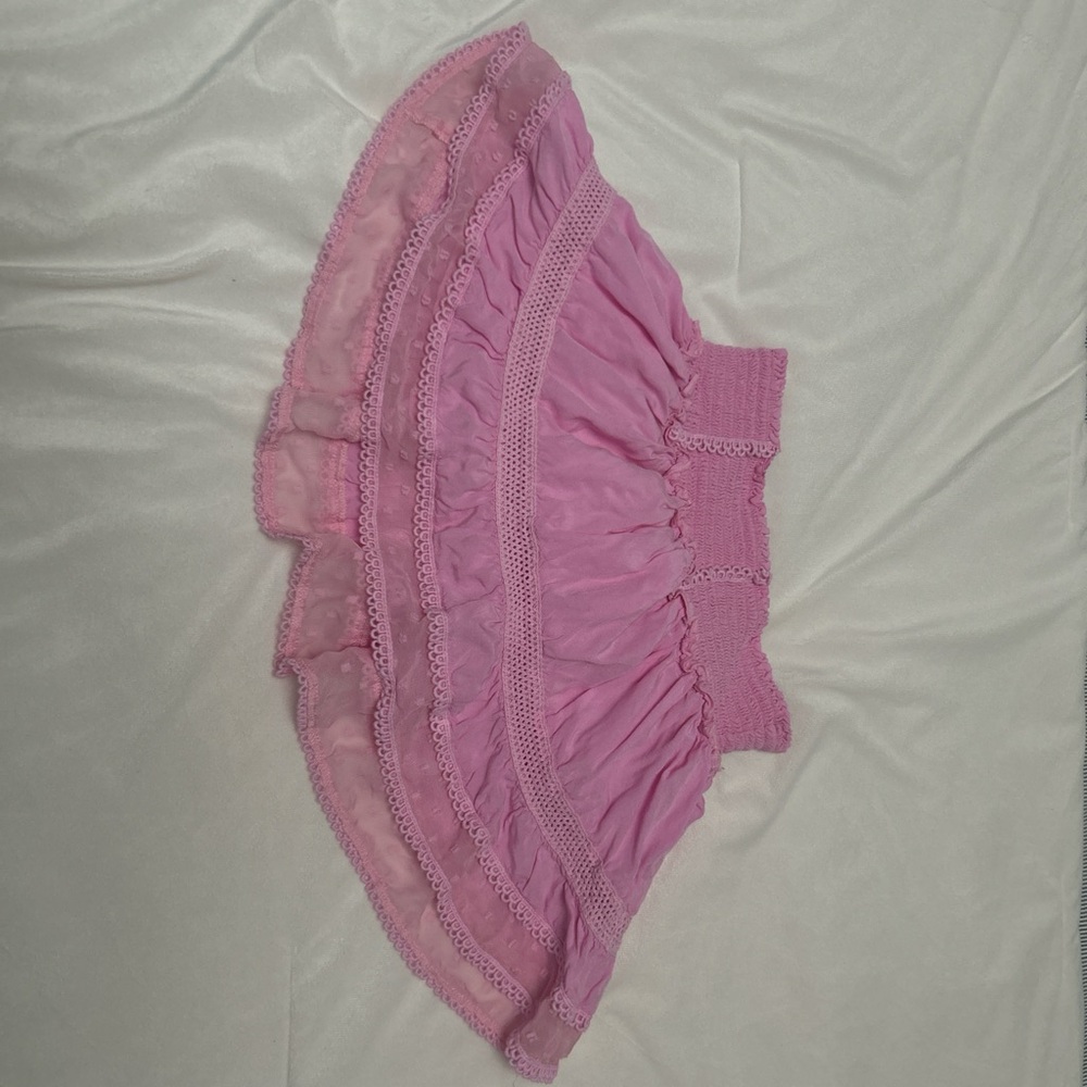 Skatie Pink Pleated Skirt with Flared Design